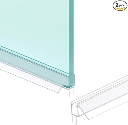 Shower Door Bottom Seal Strip, Ultra Clear PVC, Fits 6mm Thick Glass, Prevents by Unknown