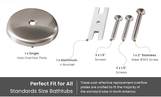 Single Hole Bathtub Drain Overflow Plate - Image 7