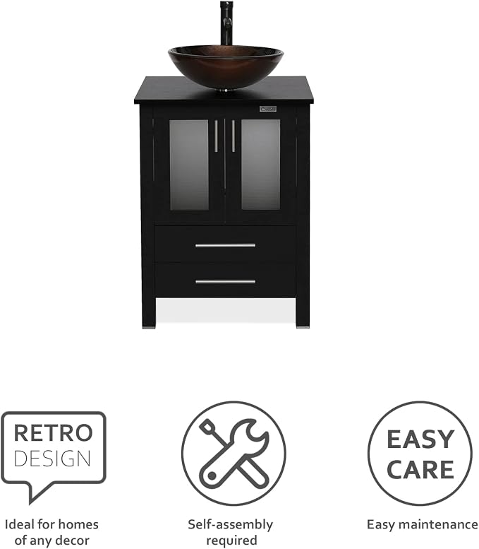 eclife 24" Modern Bathroom Vanity Sink Combo Freestanding Cabinet - Image 4