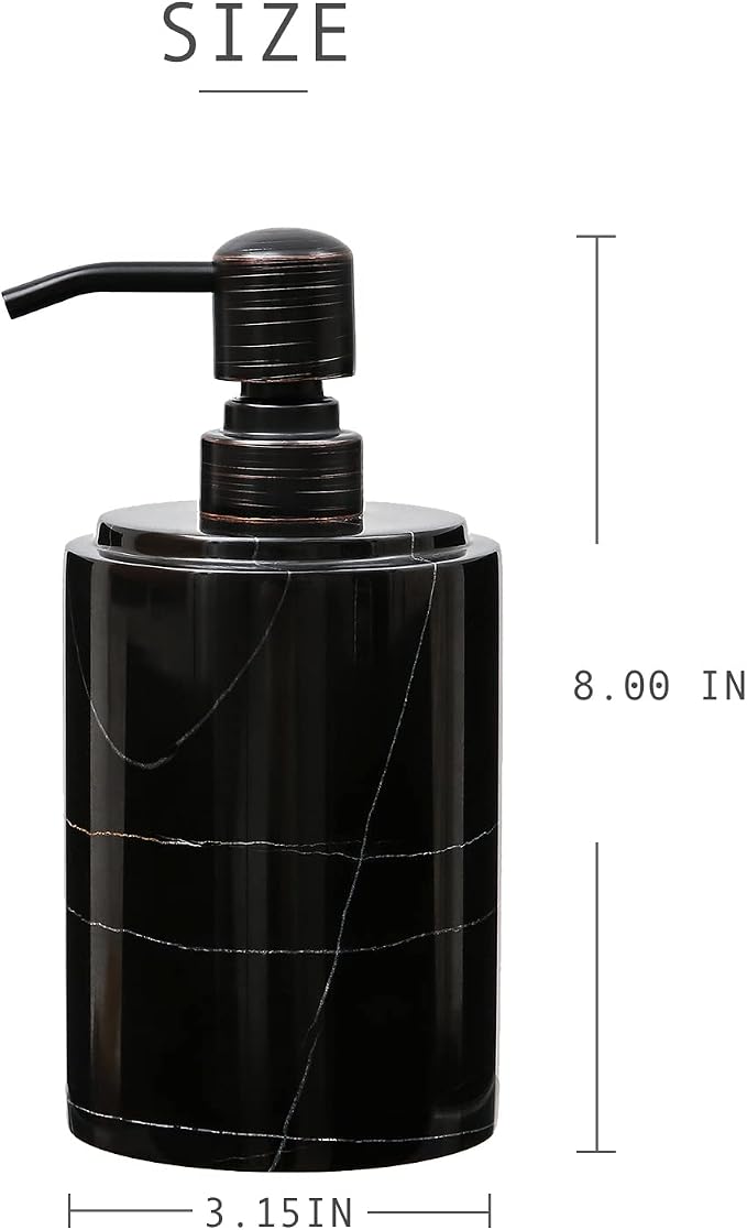 Black Marble Soap Dispenser Hand or Dish - Image 2