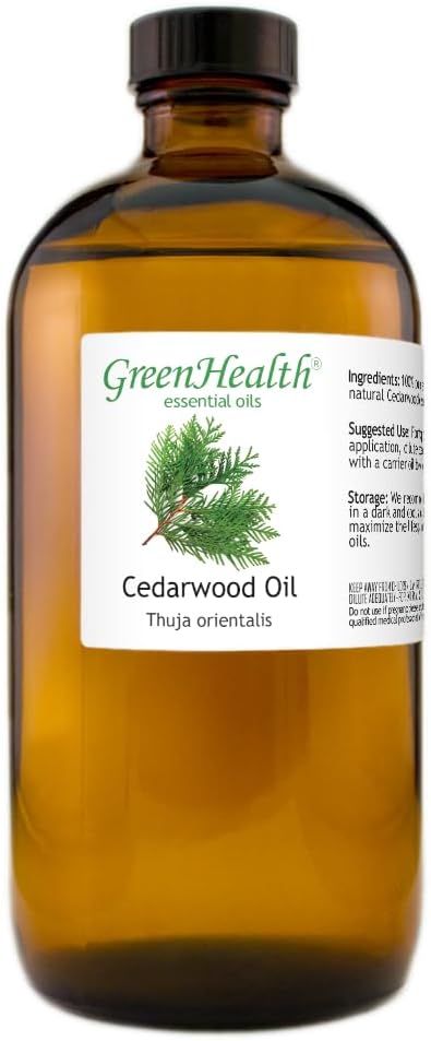 GreenHealth Cedarwood Essential Oil 16 fl oz – 100% Pure & Natural – Bulk Size by Greenals