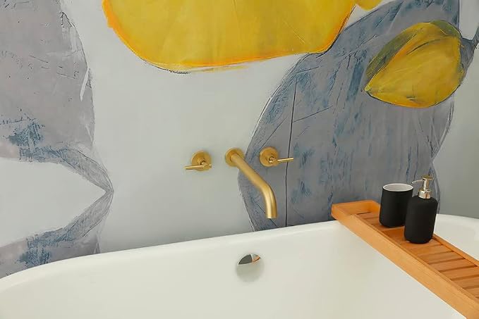Wall Mount Tub Filler, Two Handle Bathtub Wall Faucet, Extra Long Spout Reach - Image 4