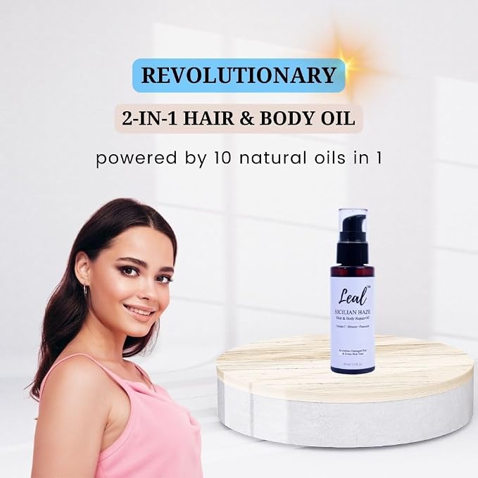 Leal Hair & Dry Body Oil, Brightening Glow Oil, Hibiscus Hair Oil, After Shower - Image 4