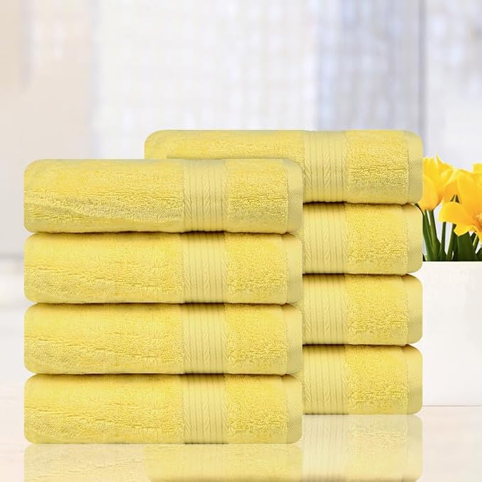 Ample Decor Hand Towel 18 X 28 Inch Pack of 8 600 GSM 100% Cotton, Oeko Tex - Image 2