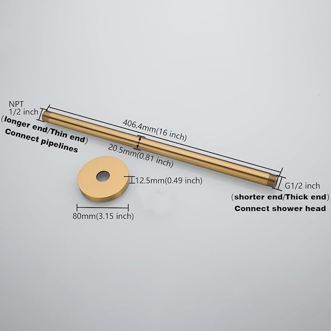 RANDOM Champagne Bronze Shower Arm - Image 2