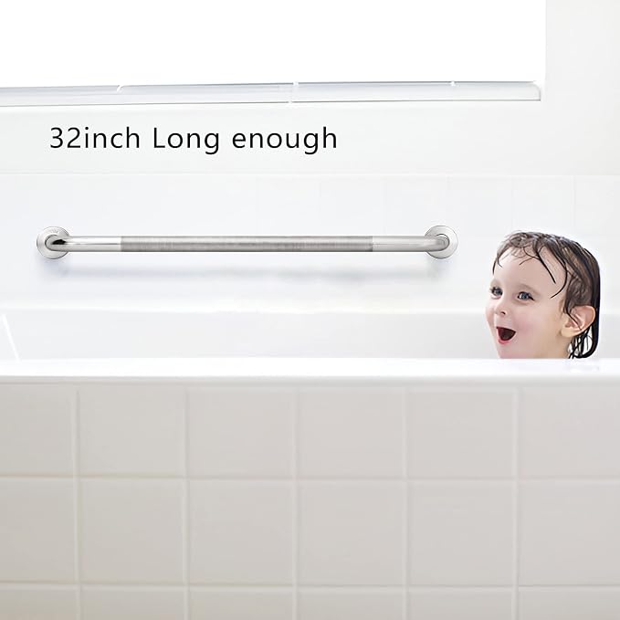 Shower Grab Bar, 2 Pack 32 Inch Bathroom Grab Bar, 1.25" Diameter 304 Stainless - Image 6