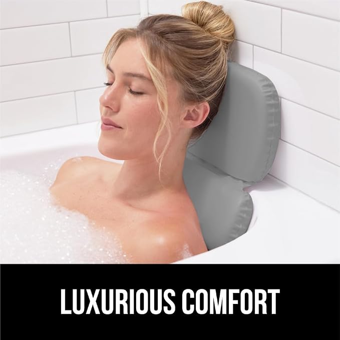 GORILLA GRIP Bath Pillow for Tub, Improved Suction Cups, Luxury Bathtub Pillows - Image 3