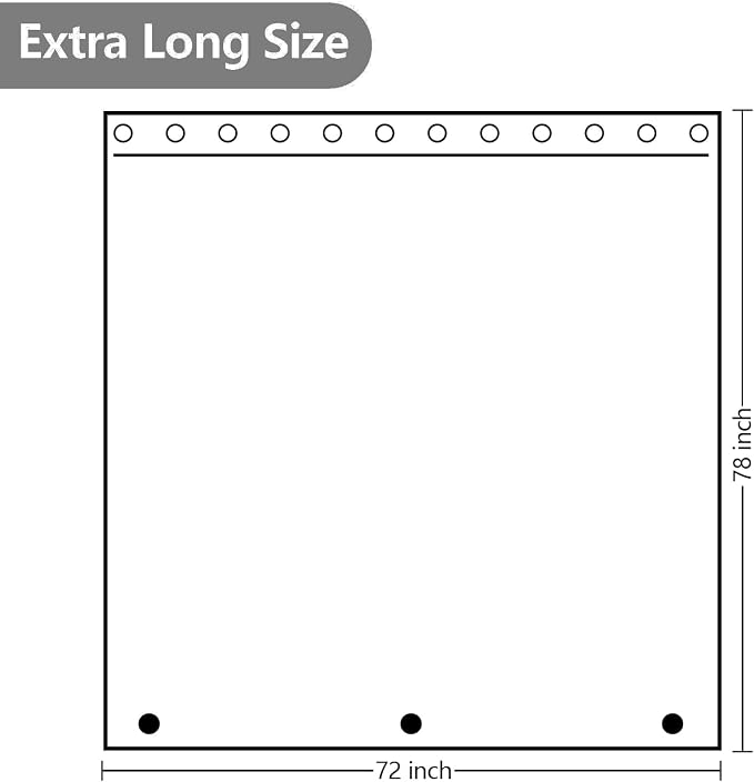Waterproof Fabric Long Shower Curtain Liner - Image 7