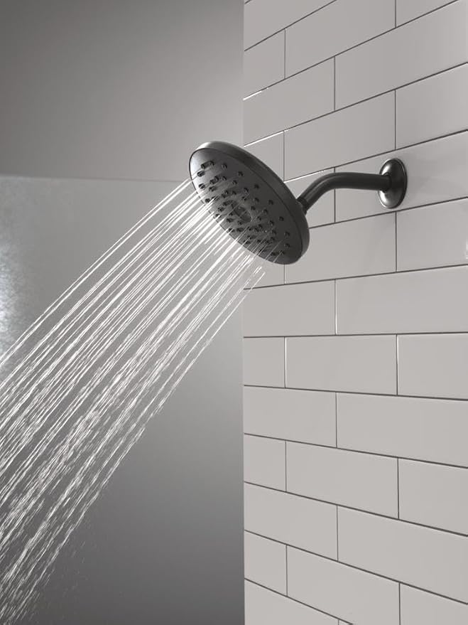 Delta PivotPro Matte Black Rain Showerhead, Single Setting 7 Inch Round Shower - Image 5