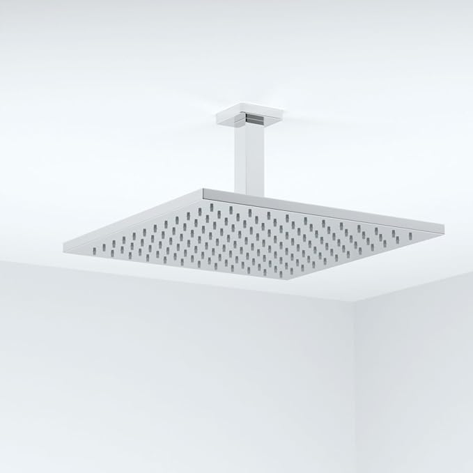 Chrome Shower Arm, 4 inch, Ceiling Mount Square Straight Shower Extension Arm - Image 3