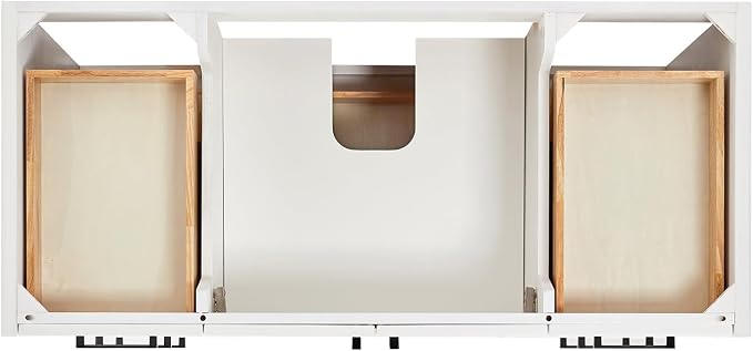 ARIEL Kelly 48 inch Bathroom Vanity Without Sink in White, Bathroom Base Cabinet - Image 6