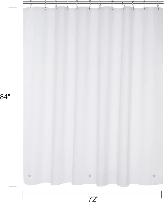 White Extra Wide Shower Curtain Liner 72 x 84 inch Plastic Shower Liner - Image 7