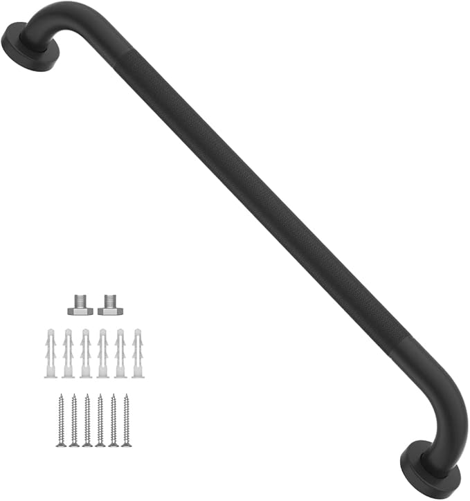 24 Inch Anti Slip Shower Grab Bar Oil Rubbed Black 1.25" Diameter, Munzong by Munzong