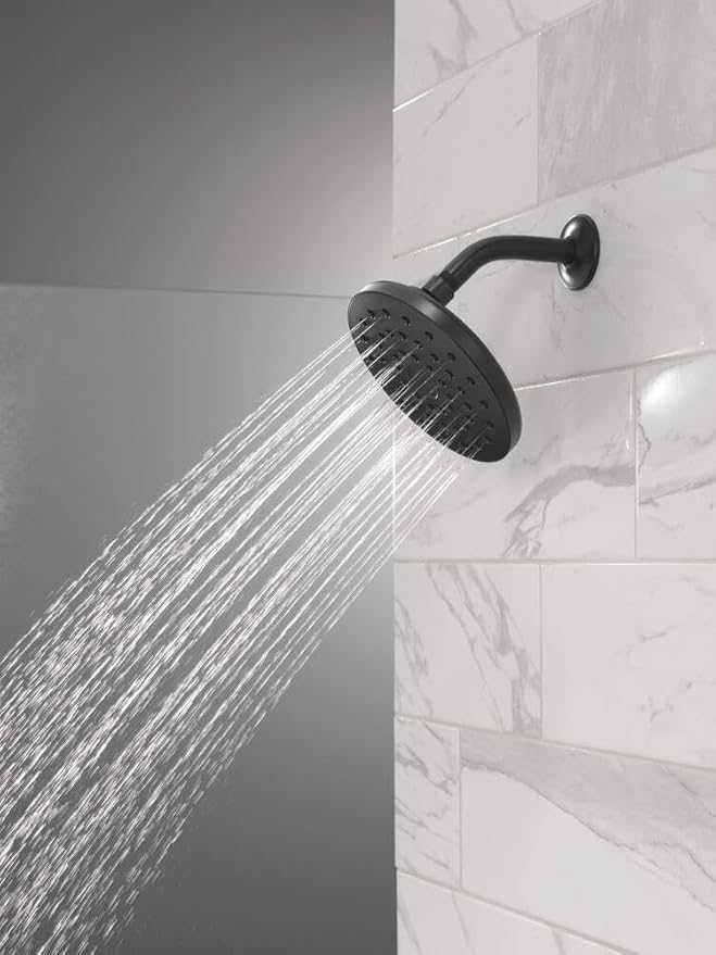Delta PivotPro Matte Black Rain Showerhead, Single Setting 7 Inch Round Shower - Image 6