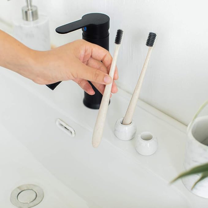 Marble Mini Toothbrush Holder Stand - Image 4