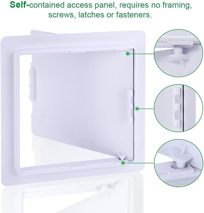 Plumbing Access Panel for Drywall 6 x 6 Inch Plastic Access Door Removable Wall - Image 3