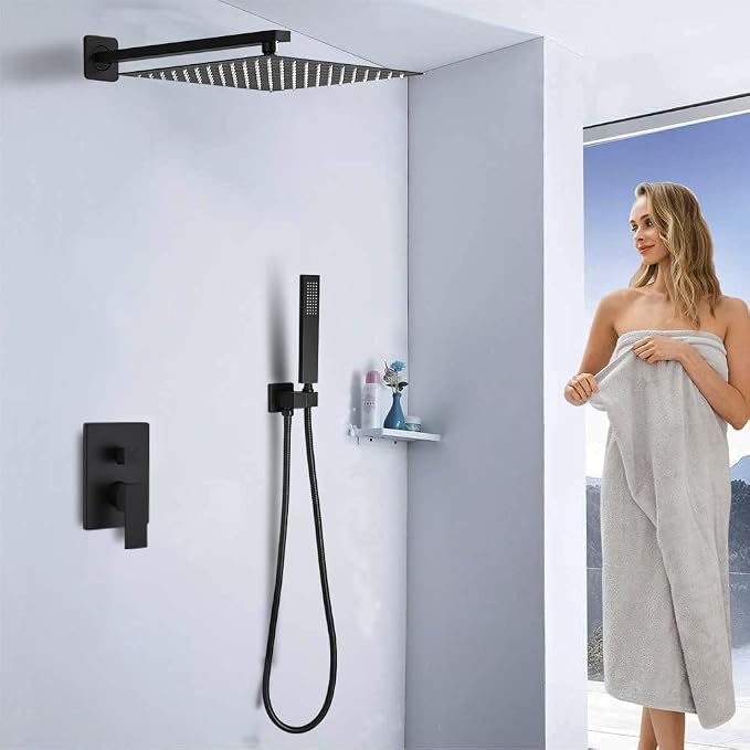 Shower Faucet Set 16 Inch Wall Mount Rain Shower System, All Metal Shower - Image 2