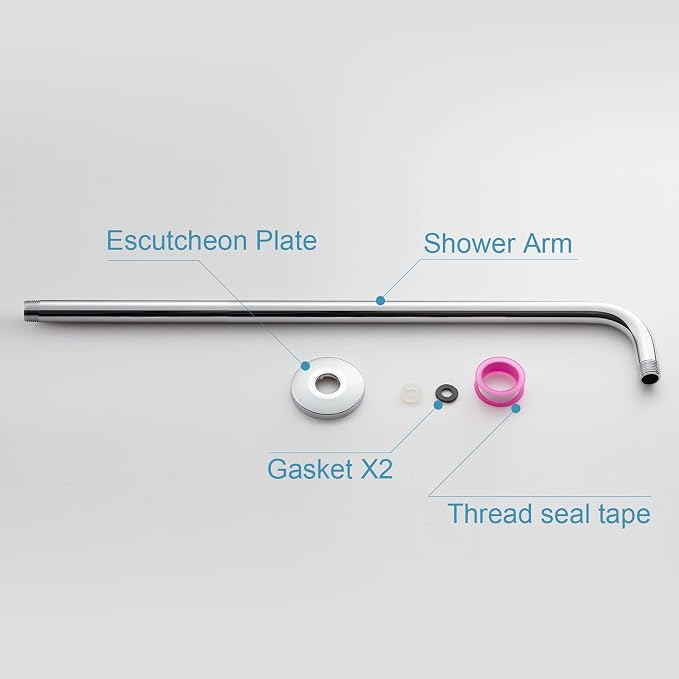 OFFO Shower Arm with Flange, 24 in Wall Mount Replacement Angle Shower Head Arm - Image 6