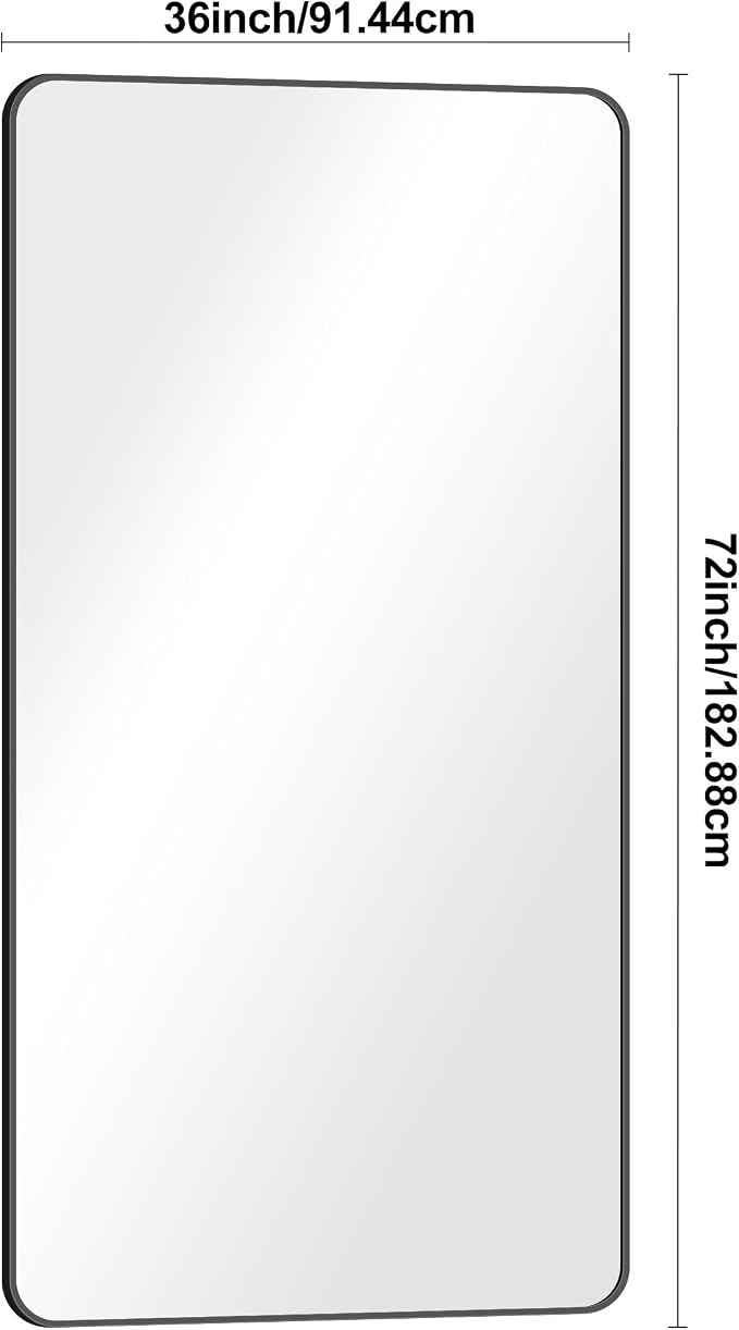 BONEWEI 72x36 inch Large Bathroom Mirror, Wall Mounted Bathroom Frame Vanity - Image 7
