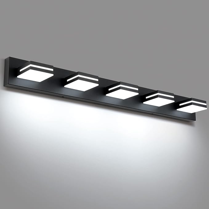 SineRise LED Modern Bathroom Vanity Light Fixtures, Matte Black Modern Acrylic by SINERISELIGHTING