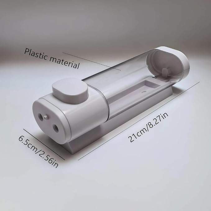 White Manual Bathroom Wall Mounted Soap Dispenser, 10oz/300ml Single Bathroom - Image 2