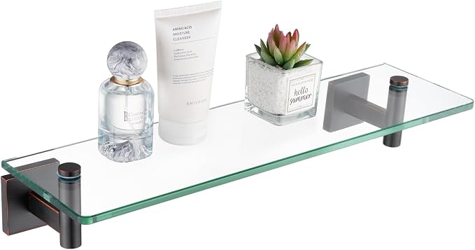 KOKOSIRI Wall Shelves Bathroom Hardware Glass Floating Shelf 16-Inch by KOKOSIRI