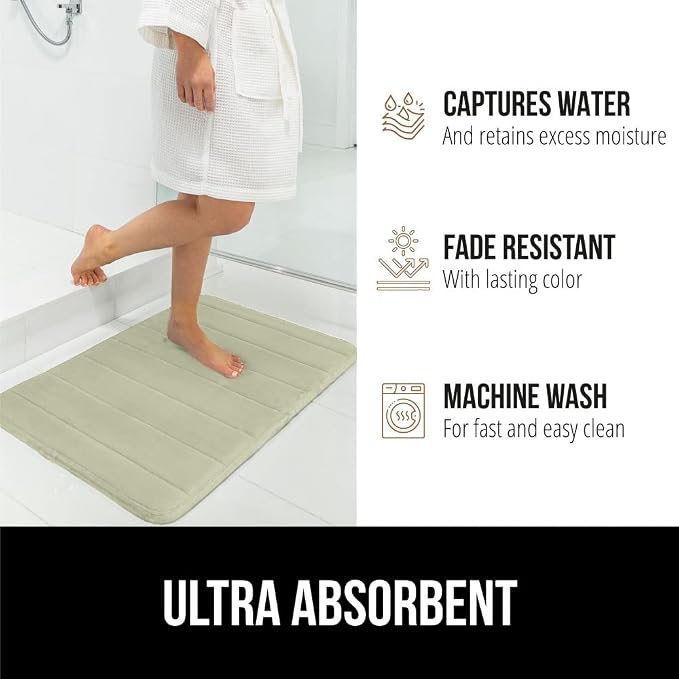 GORILLA GRIP Memory Foam Bath Mat, Soft Absorbent US Designed Bathroom Rug - Image 7