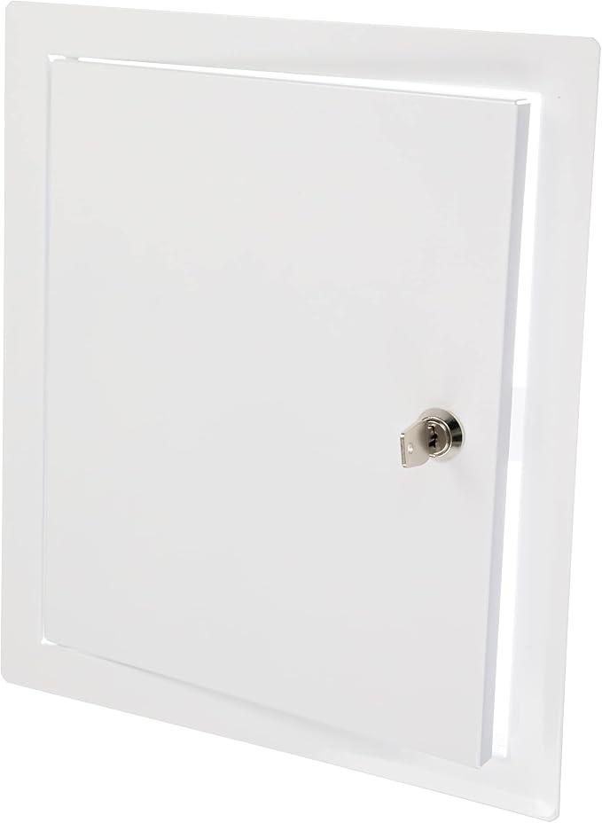 10" x 12" Lockable White Metal Access Door. Service Shaft Wall Panel by Unknown