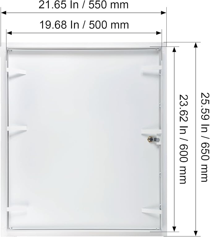 20" x 24" Lockable White Metal Access Panel. Service Shaft Door Panel - Image 5