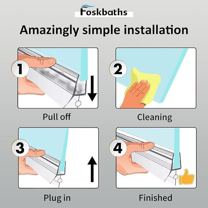Frameless Shower Door Bottom Seal, Stop Shower Leaks and Create a Water Barrier - Image 5