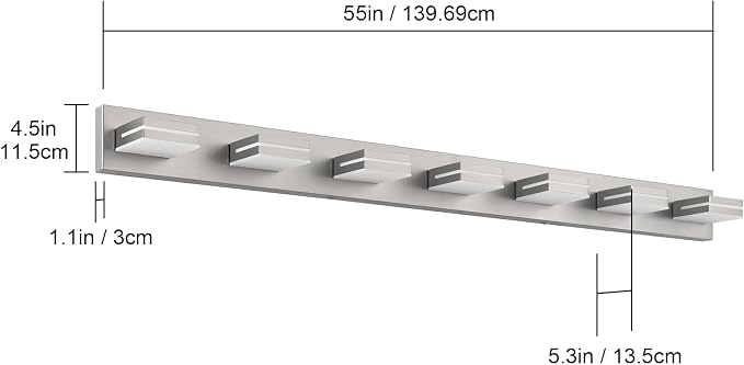 SineRise LED Modern Bathroom Vanity Light Fixtures, Brushed Nickel Modern - Image 7