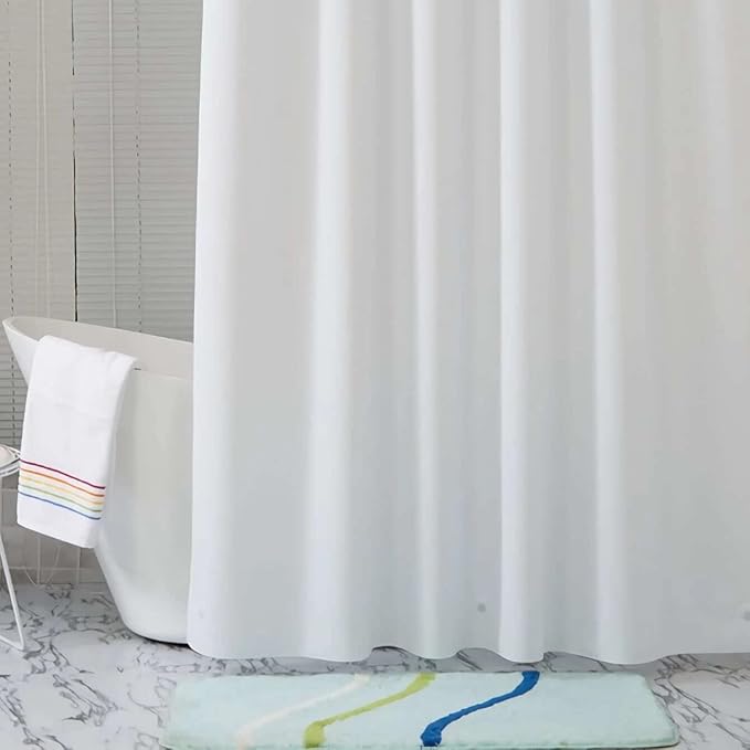 White Stall Shower Curtain Liner 60 x 72 inch Plastic Shower Liner Washable - Image 2