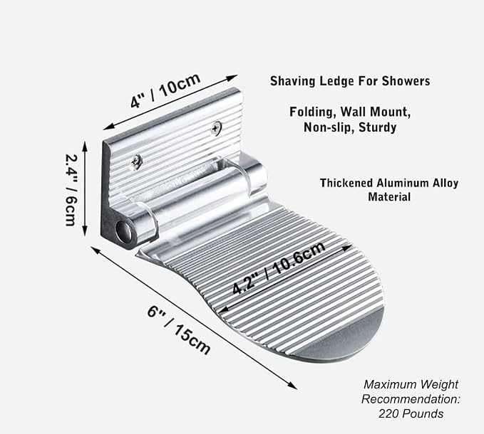 Shower Foot Rest, Modern Folding Foot Rest - Image 3