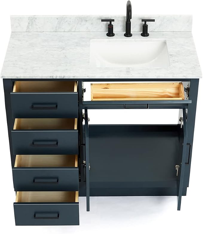 ARIEL Hepburn 43 Inch Single Sink Bathroom Vanity in Midnight Blue, Italian - Image 6