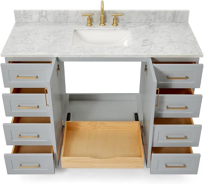 ARIEL 55" Grey Bathroom Vanity - Image 5