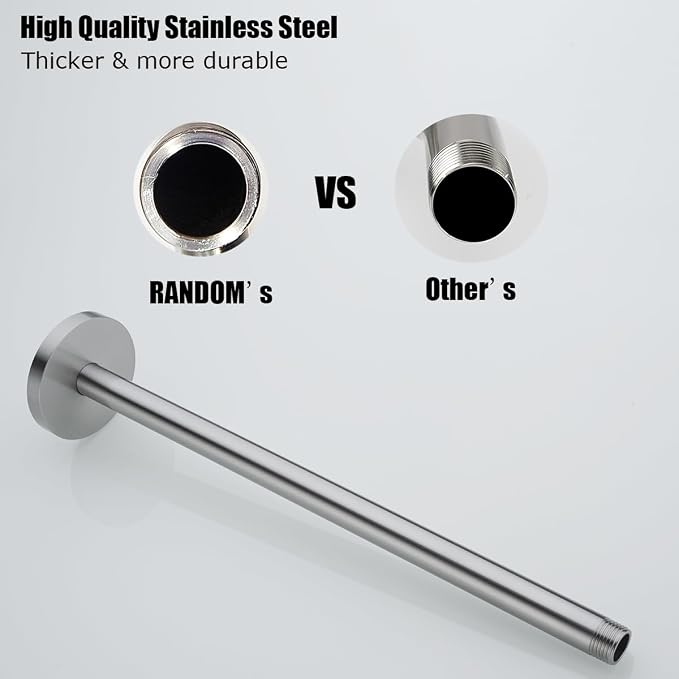 RANDOM Brushed Nickel Shower Arm - Image 3