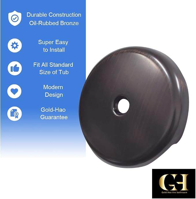 Single Hole Bathtub Drain Overflow Plate/Tub Overflow Drain Ccover - Image 2