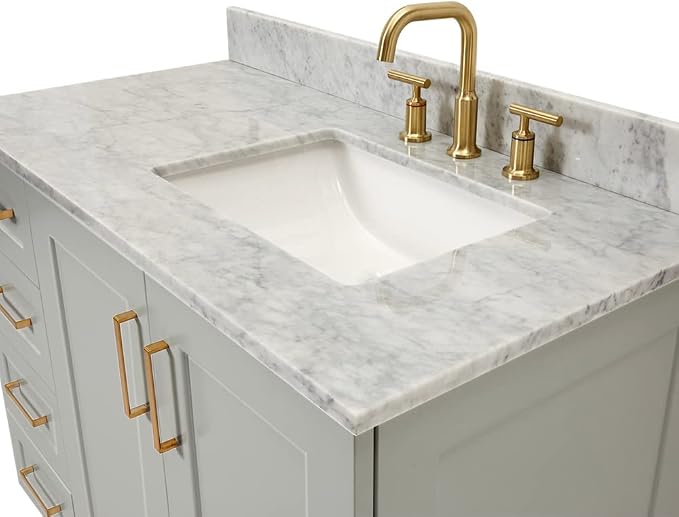 ARIEL Taylor 43 Inch Grey Bathroom Vanity - Image 4