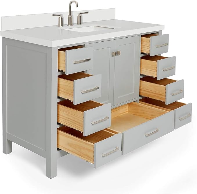 ARIEL Cambridge 49" Grey Bathroom Vanity - Image 10
