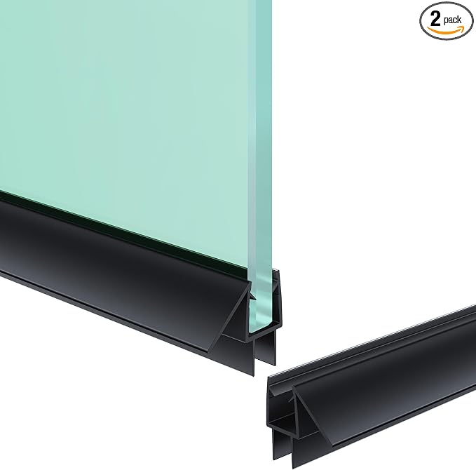 Shower Door Bottom Seal Strip, Fits 10mm Thick Glass, Prevents Leaks, Easy by Unknown