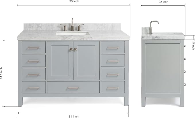 ARIEL Bathroom Vanity 55" Inch - Image 2