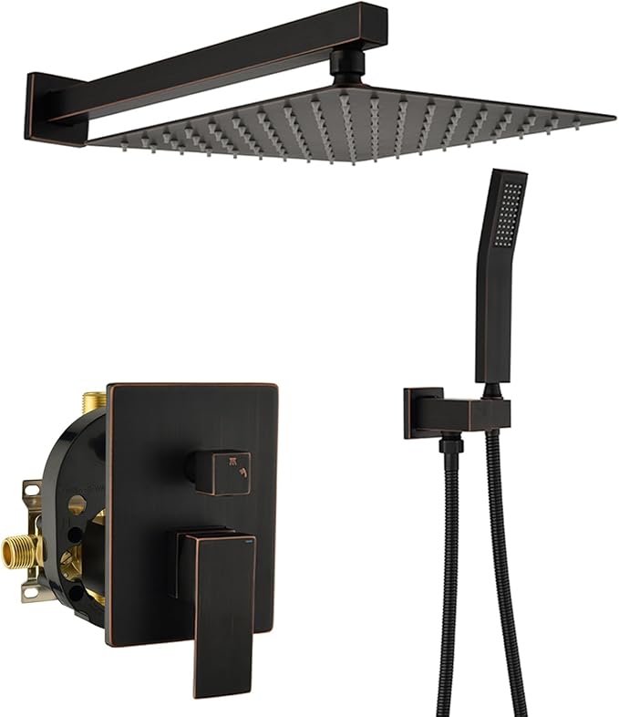 WELLFOR10-in Wall Mounted Shower Faucet Set Dual Head Built-In Shower Faucet by WELLFOR