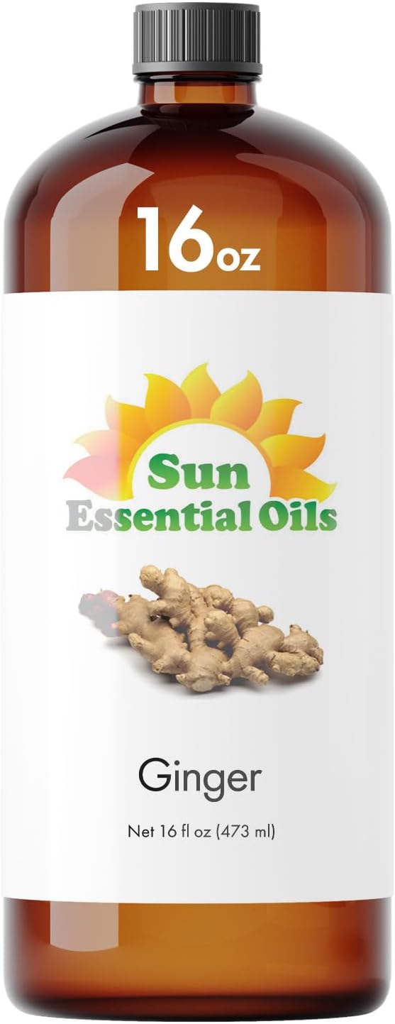 Sun Essential Oils Ginger Essential Oil 16 Fl Oz – Large Bottle by SunEssentialOils