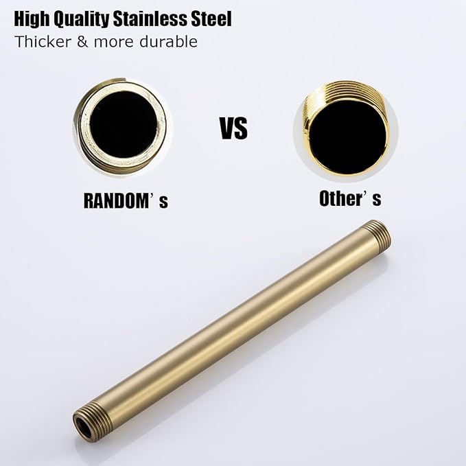 RANDOM Shower Arm with Flange, Brushed Gold.RD-91038-8BG - Image 3