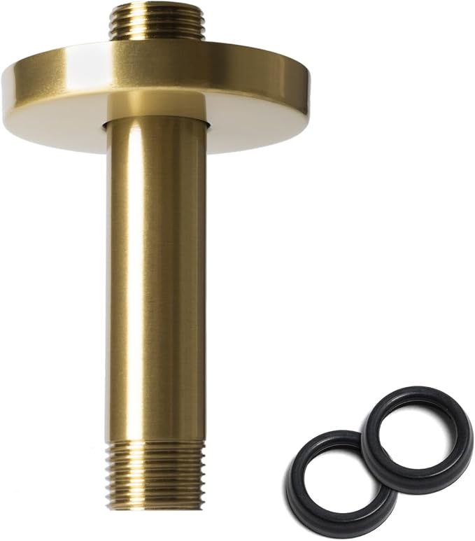 4 Inch Shower Arm with Flange, Ceiling Mounted Shower Head Extension Arm by BSTIIU