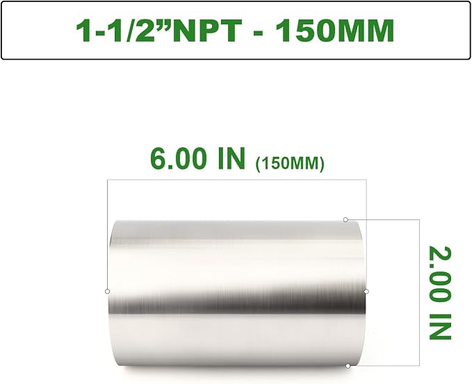 TAISHER 1PCS Stainless Steel Pipe Fittings, 1-1/2" NPT Female x 1-1/2" NPT - Image 2