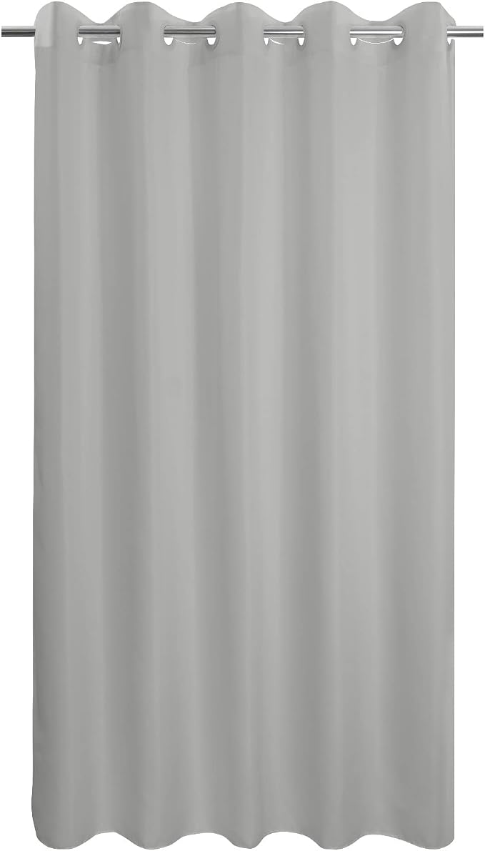 River Dream Extra Long No Hook Grey Shower Curtain or Liner Soft Microfiber by RiverDream