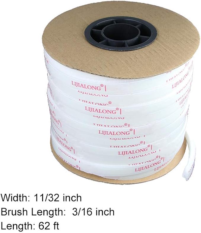 TORRAMI Adhesive Brush Seal Weather Stripping 11/32 inch x 3/16 inch x 62 ft - Image 2