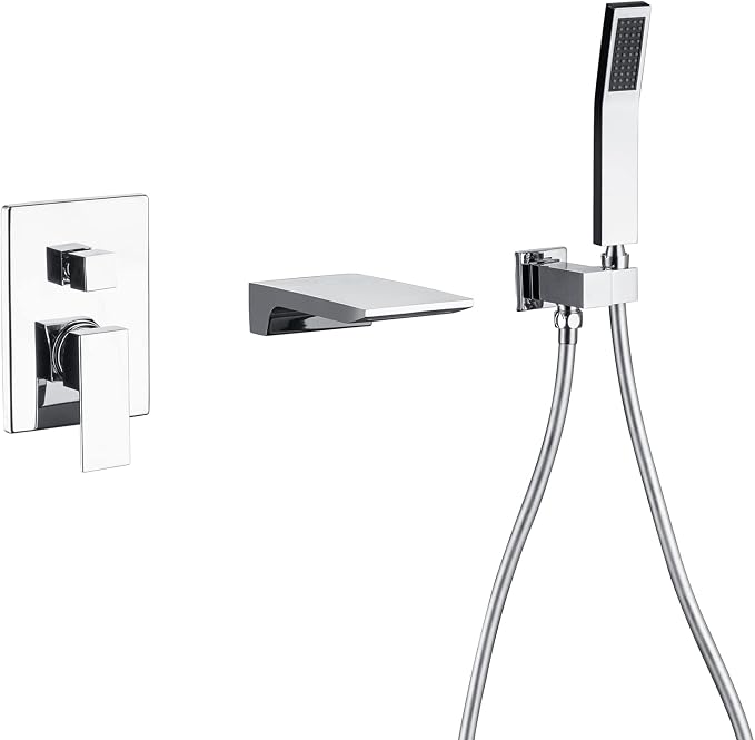 Wall Mount Waterfall Tub Faucet Single Handle Bathroom Bathtub Faucet Waterfall - Image 9