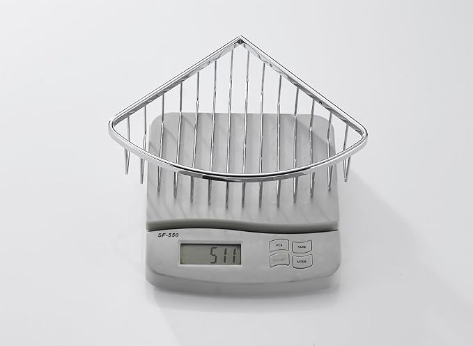 Corner Shower Caddy, Chrome Corner Shower Basket, Wall Mounted Bathroom Soap - Image 5